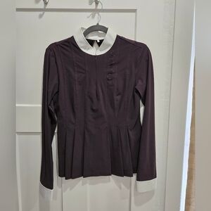 Samshield Purple Long Sleeve Top with White Collar Show Top